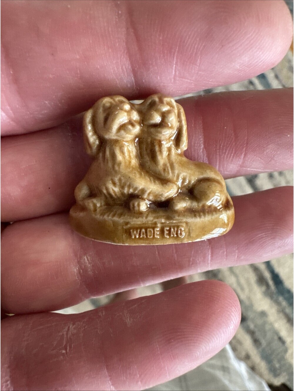 Wade England Whimsies Red Rose Tea Pet Shop Series Dogs Puppies Twins Figurine